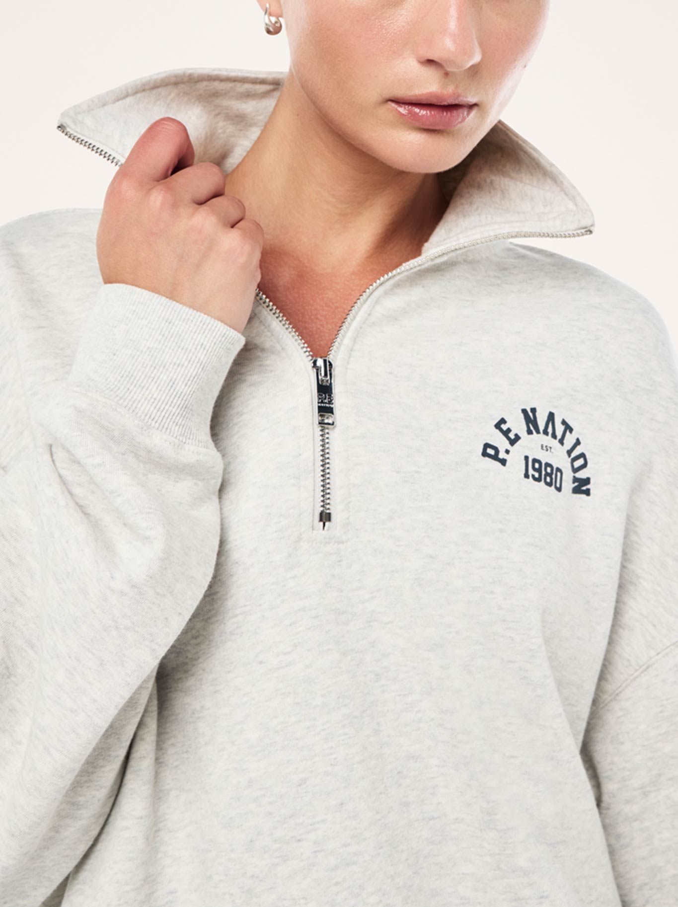 P.E NATION SWERVE ZIP NECK (Grey Marle)
