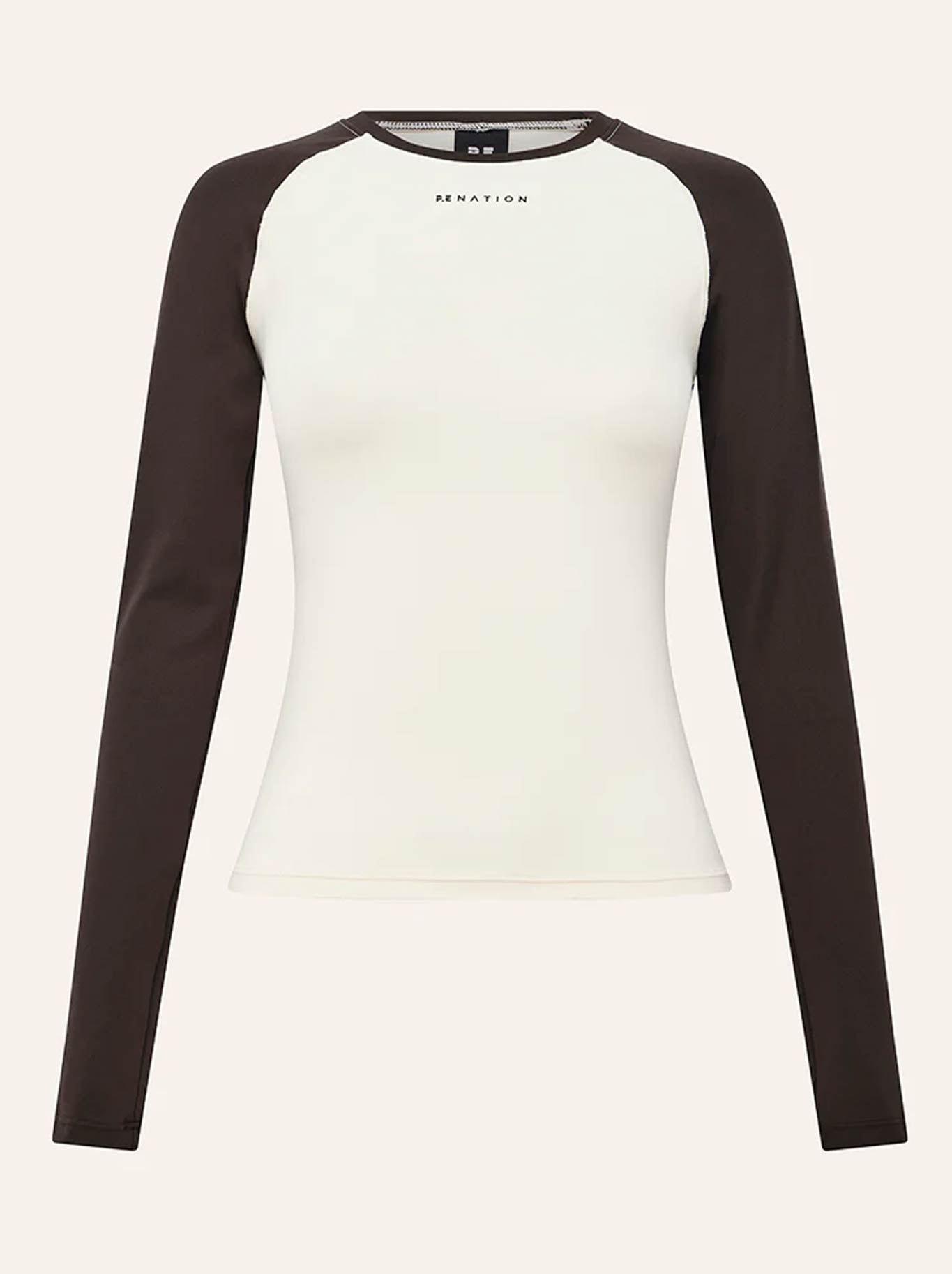 P.E NATION SIGNATURE LONG SLEEVE TOP (Whisper White/Coffee)