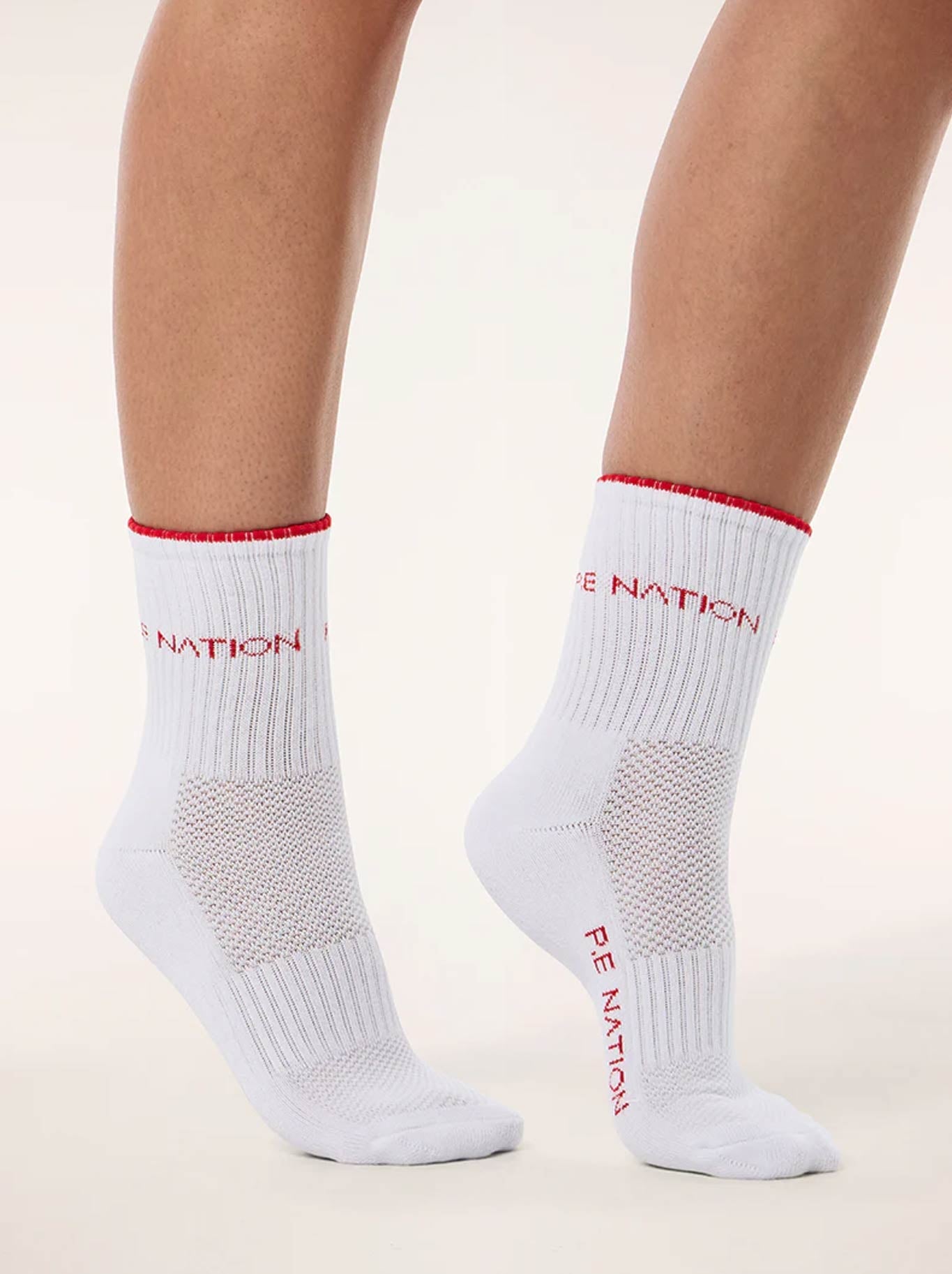 P.E NATION VITA SOCK (White/College Red)