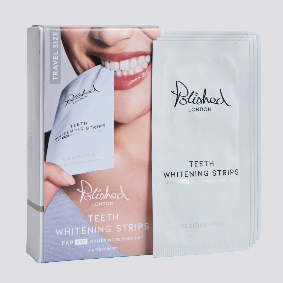 Image of Teeth Whiteners. Product name - TEETH WHITENING STRIPS 4 PACK in colour by brand - Polished London