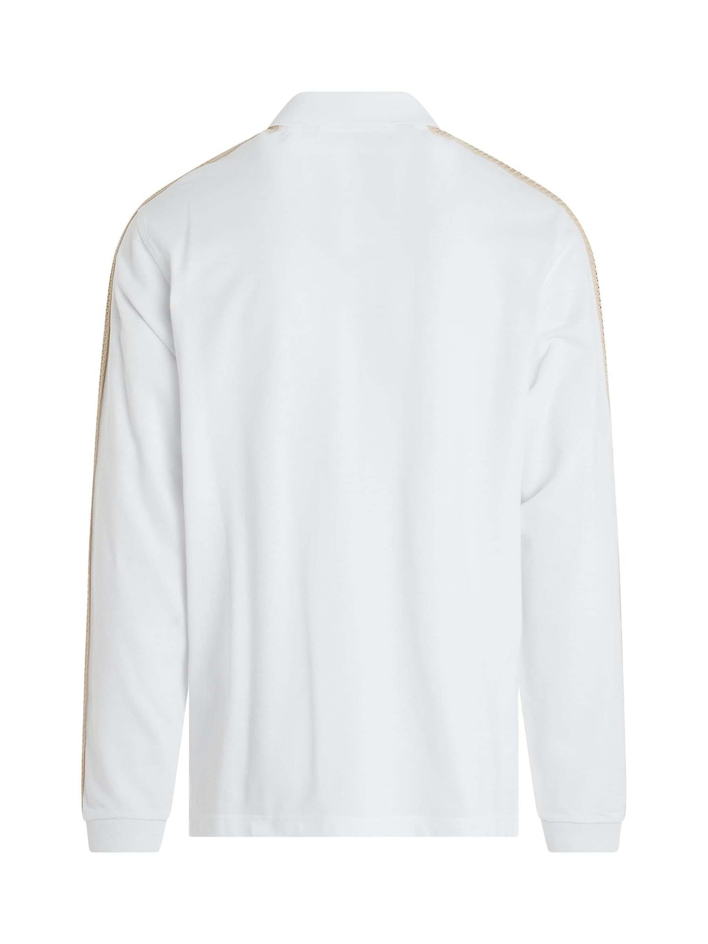 PALM ANGELS Monogram Track Long Sleeve Polo (White)