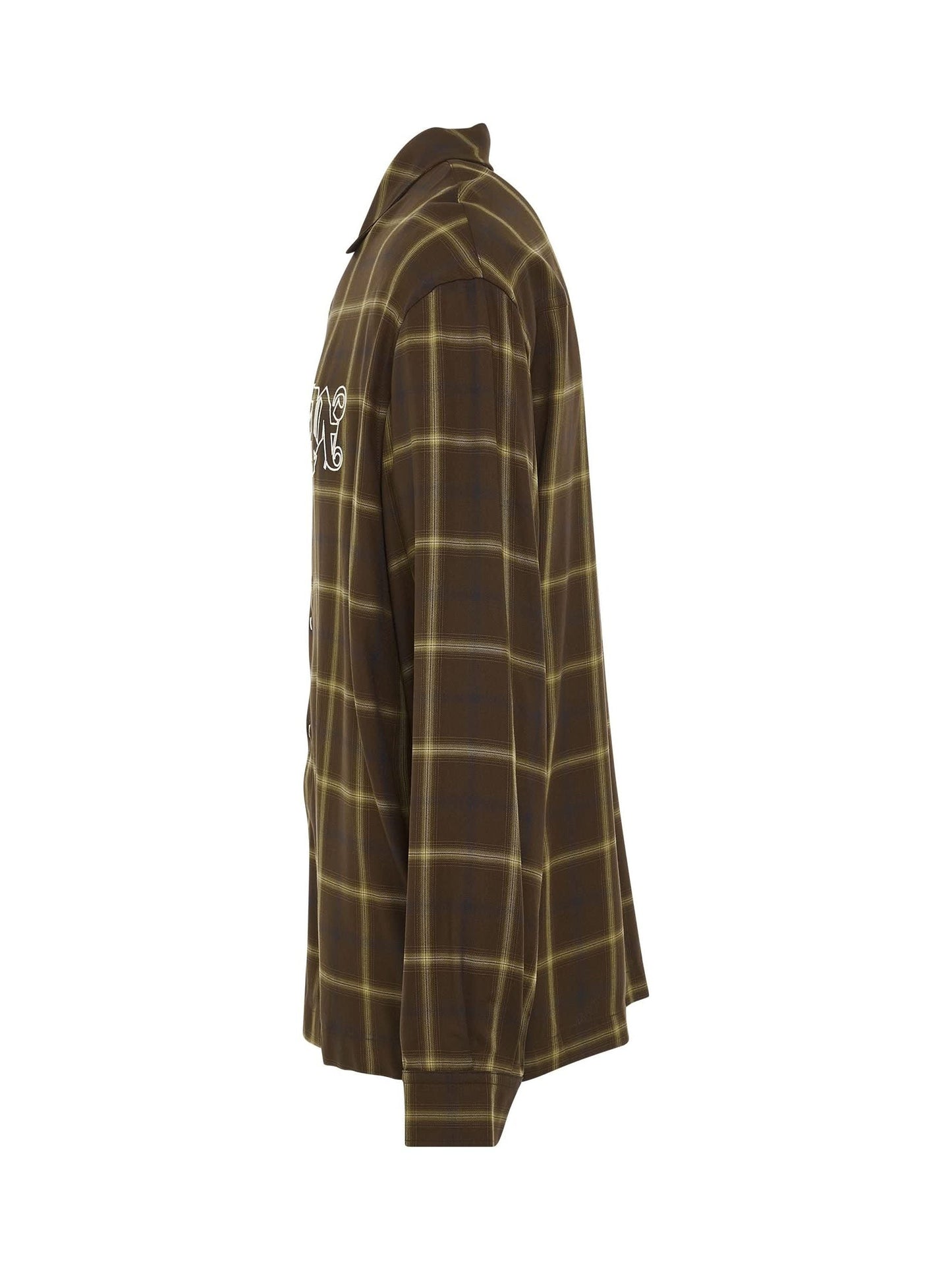 PALM ANGELS Monogram Check Shirt (Brown)
