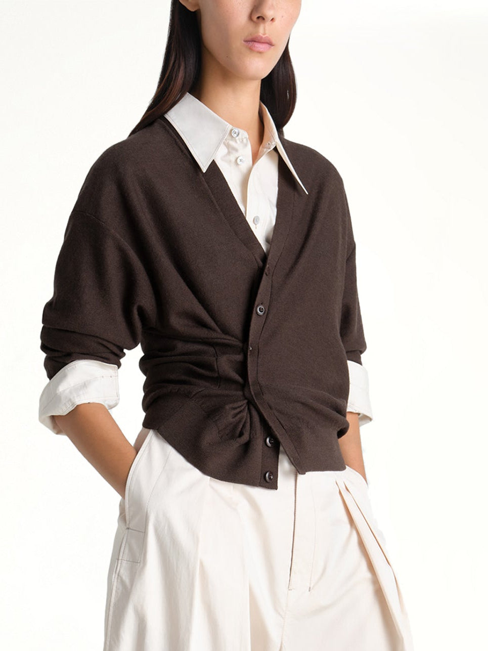 LEMAIRE Twisted Cardigan (Brown)