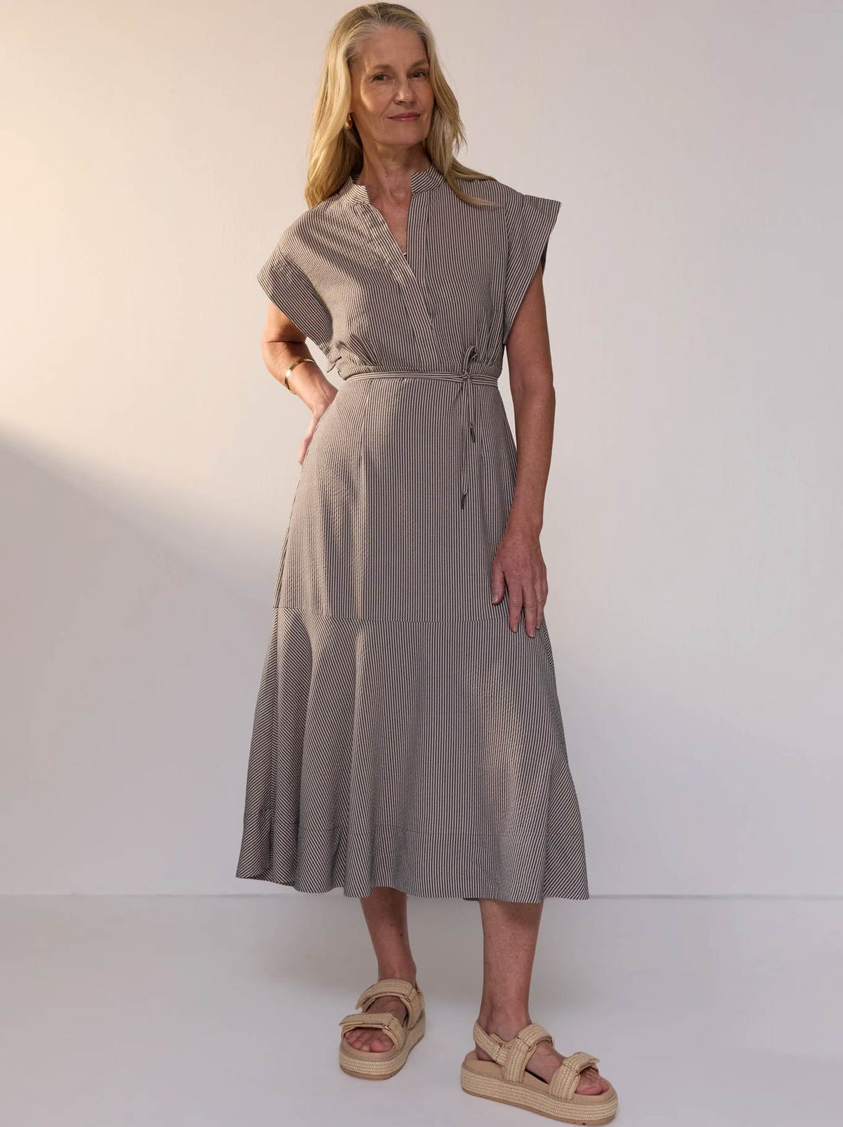 POL DYLAN DRESS (Shadow Stripe)