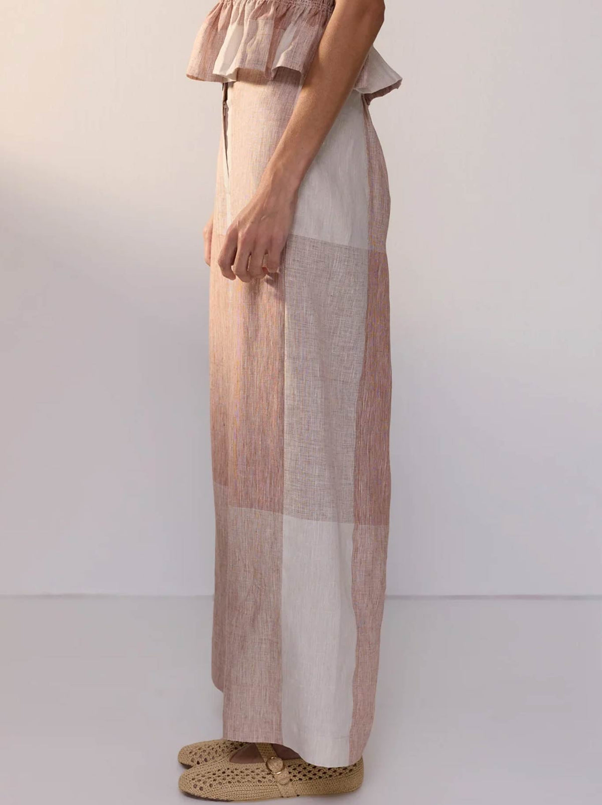 POL NIXIE PANT (Toffee Gingham)