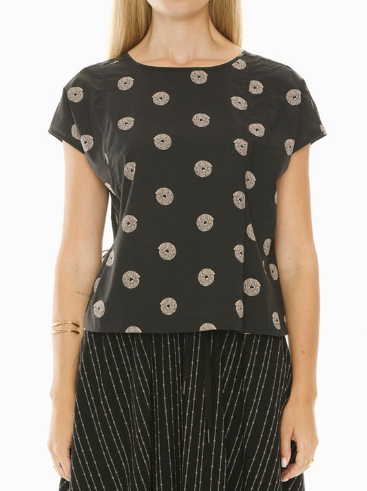 Image of a model wearing Tops. Productname: POL BUOY REVERSIBLE TOP in Blue/Green colour by brand - Pol