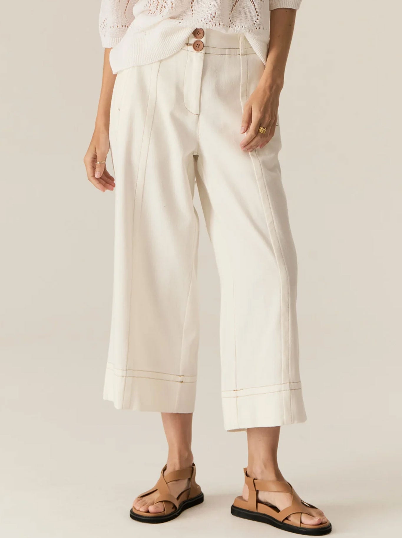 Pol Carsen Crop Denim Pant (Dark Wash)
