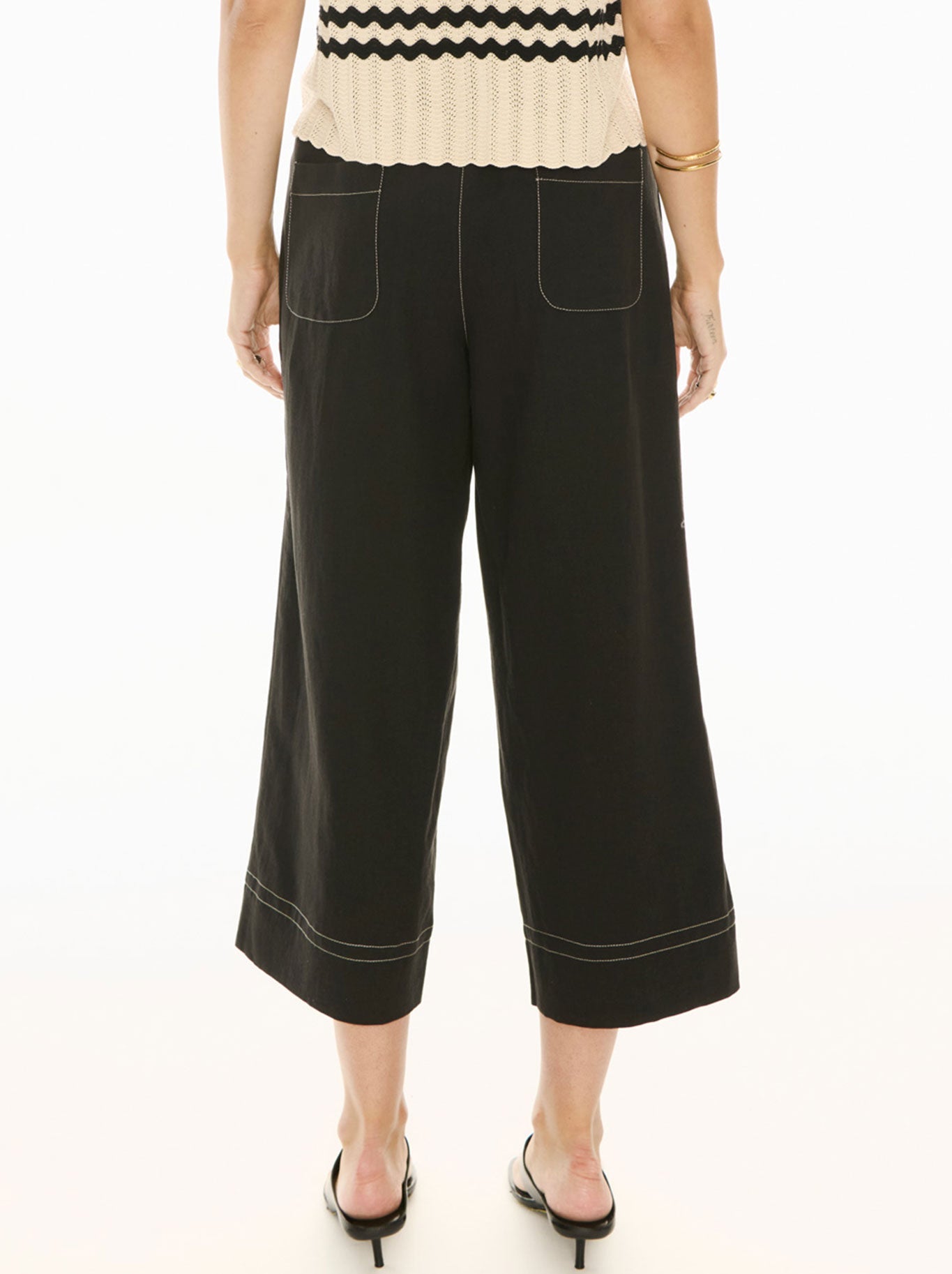 Pol Oskar Cropped Pant (Black)