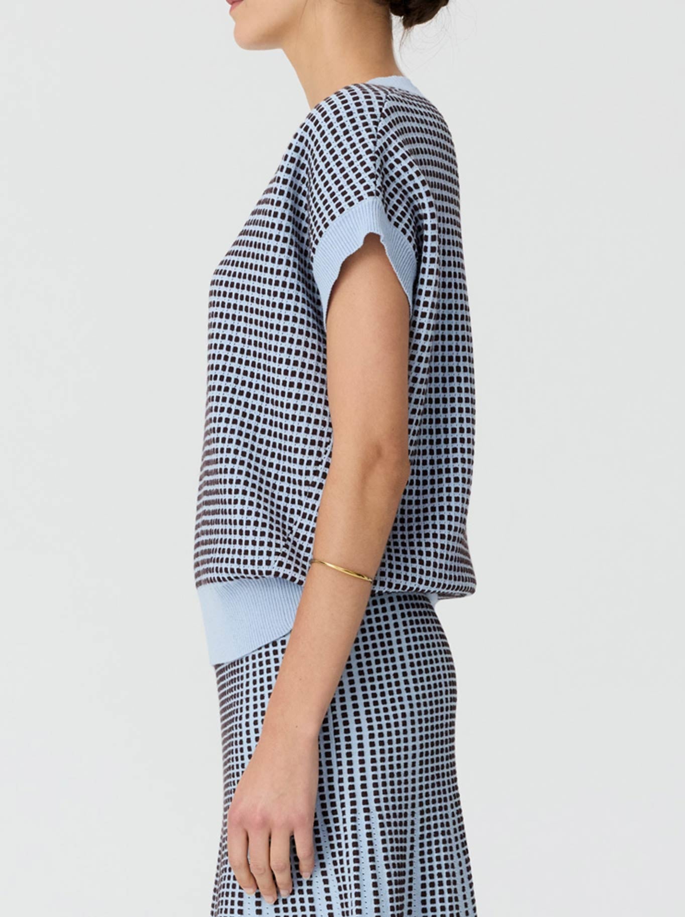 Pol Evlyn Knit Top (Blue Choc)