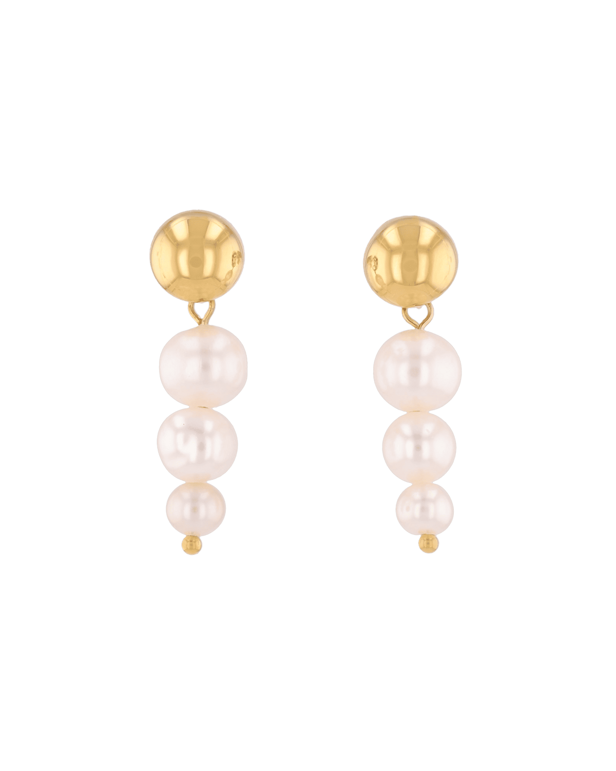 Image of Earrings. Product name - Palma Gold Pearl Earrings in colour by brand - LAVANA