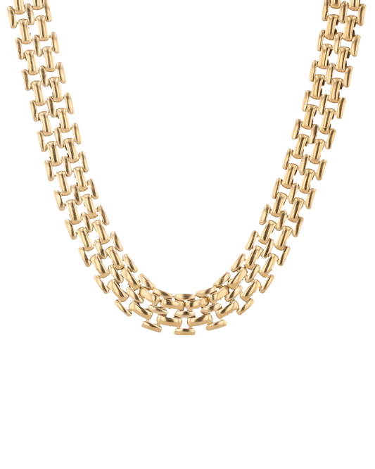 Image of Necklaces. Product name - Panther Link Gold Chain Necklace in colour by brand - LAVANA