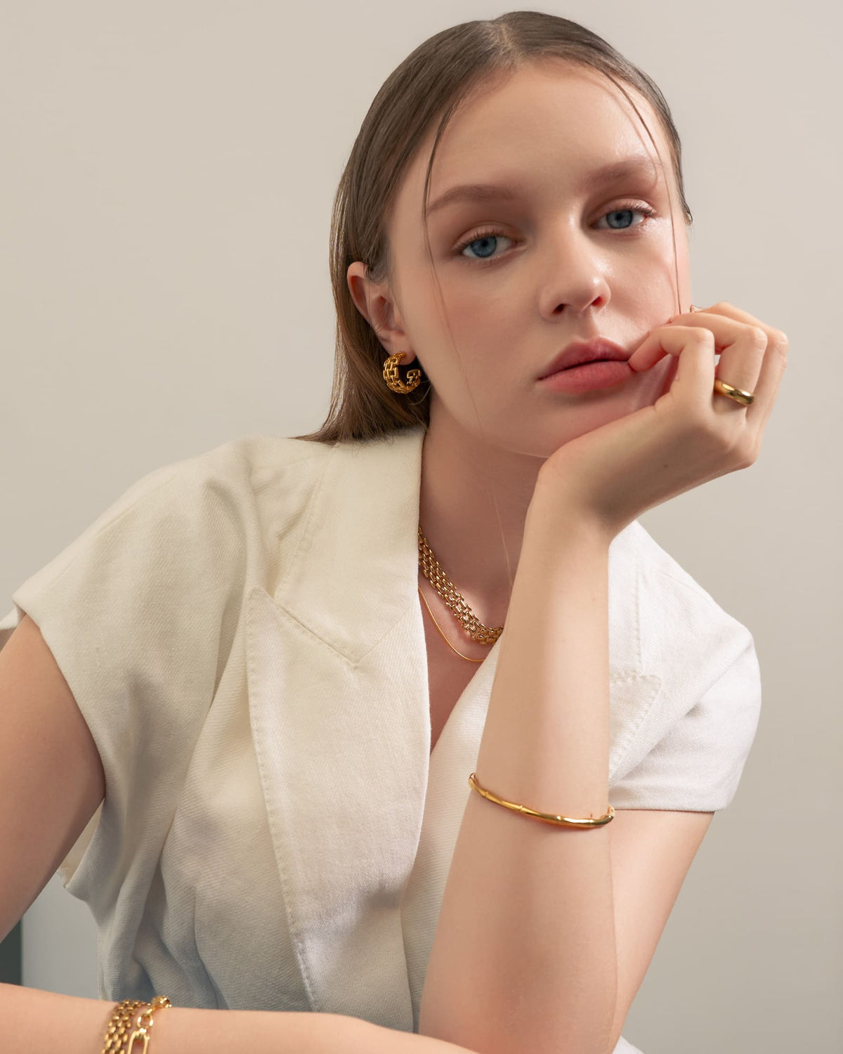 LAVANA Panther Link Gold Chain Necklace