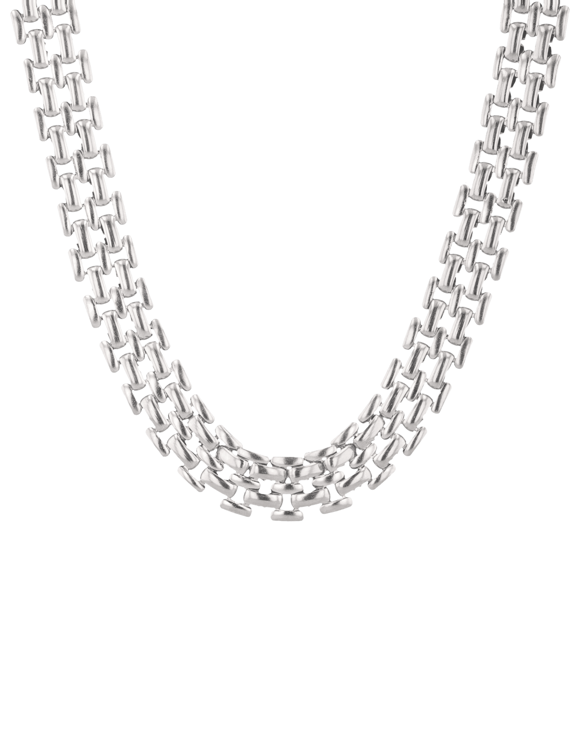 Image of Necklaces. Product name - Panther Link Silver Chain Necklace in colour by brand - LAVANA
