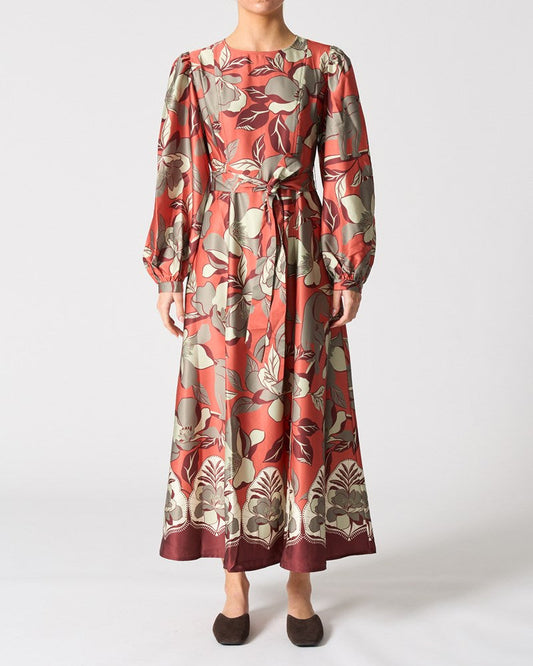 Image of Dresses. Productname: Paris Dress in Jaguar Jungle Orange colour by brand - Walnut Melbourne