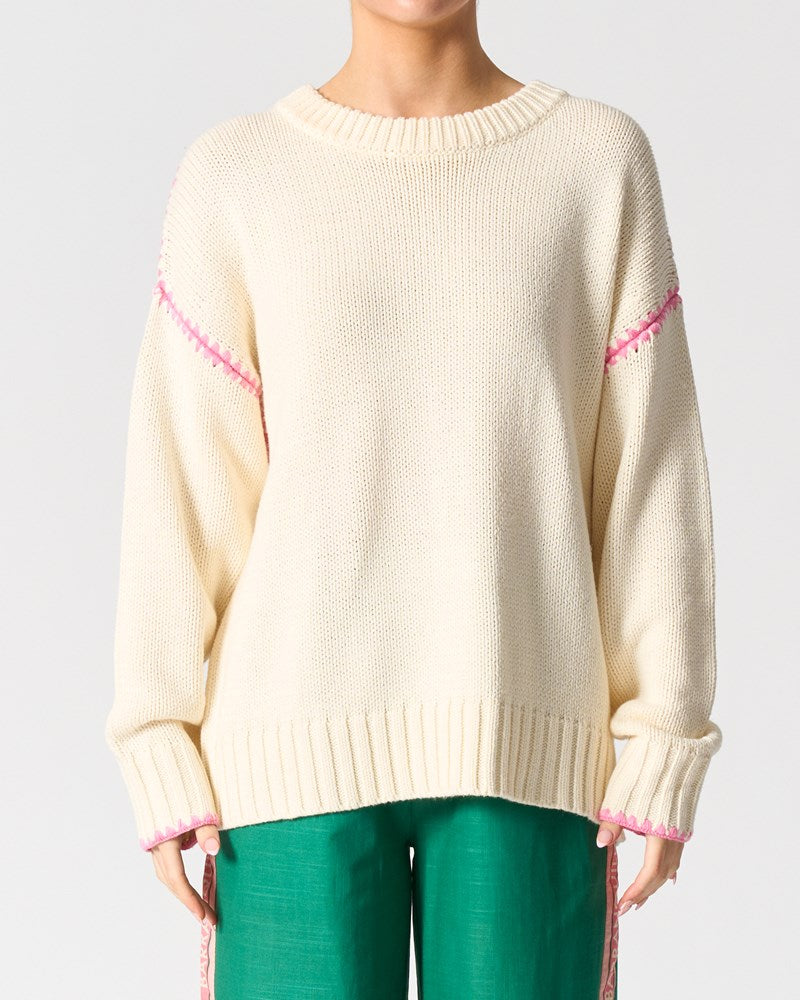 Image of a model wearing Outerwear. Productname: Pasadena Jumper in Cream colour by brand - 0