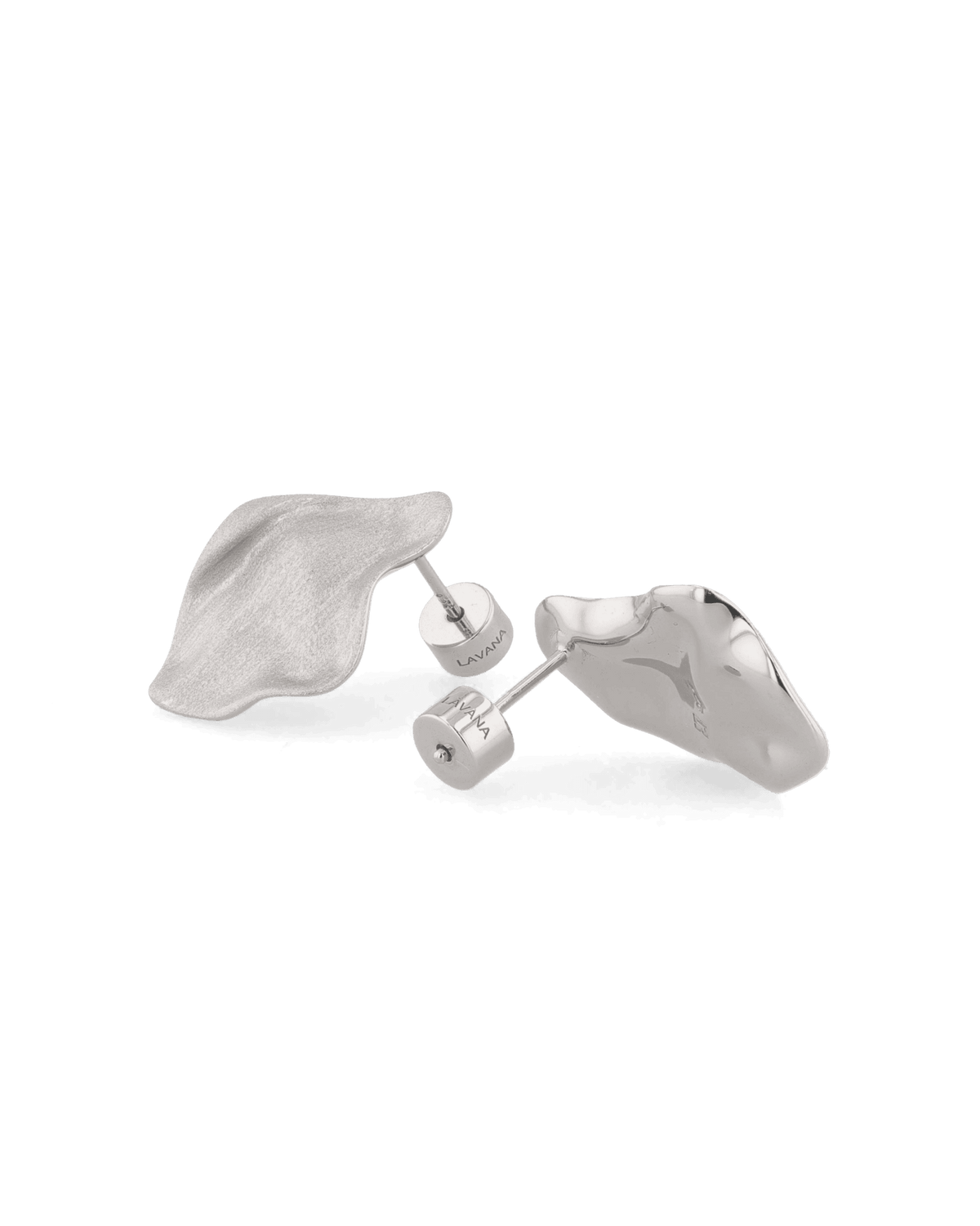 LAVANA Pearlescent Silver Stud Earrings
