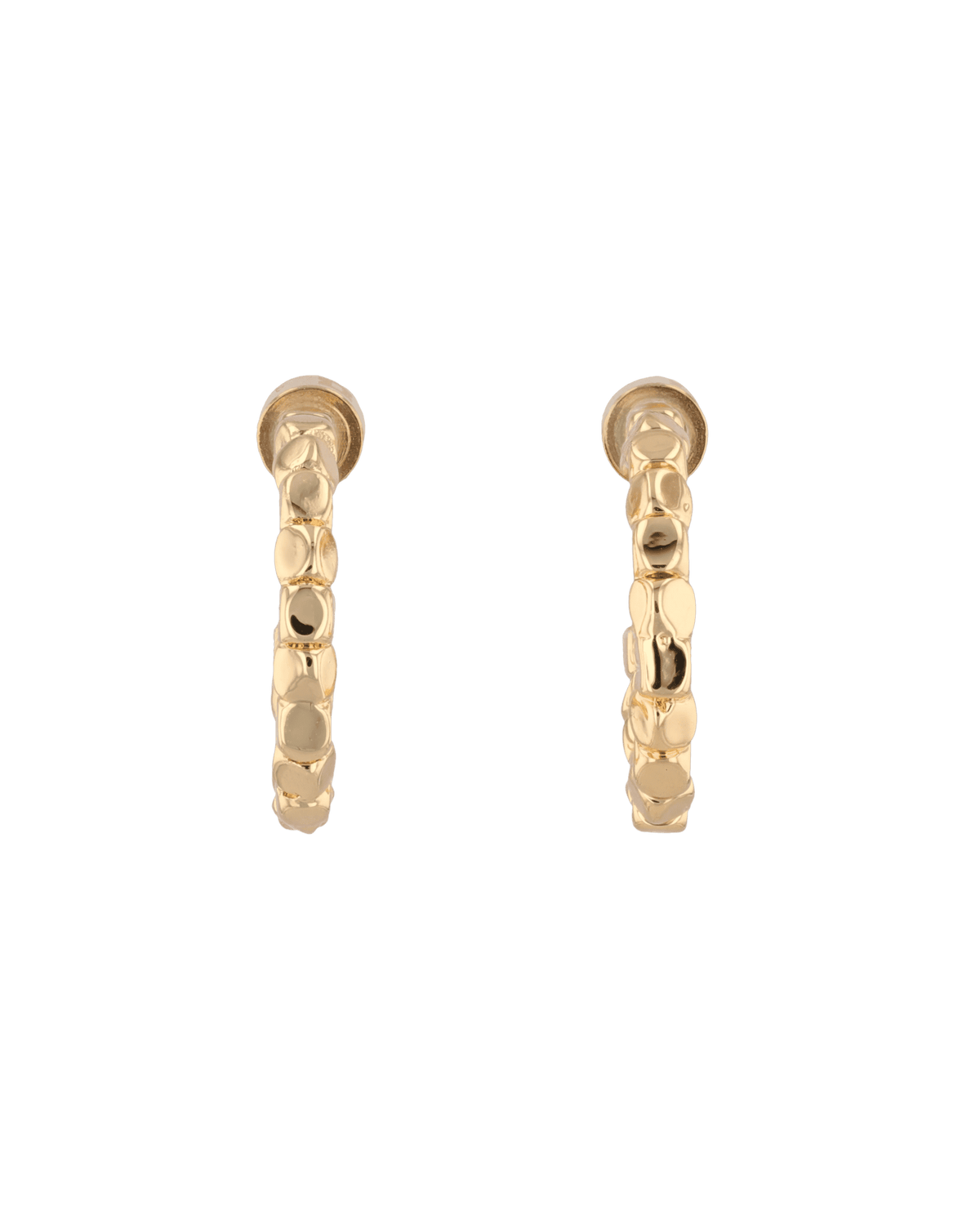 LAVANA Pebble Textured Gold Hoop Earrings
