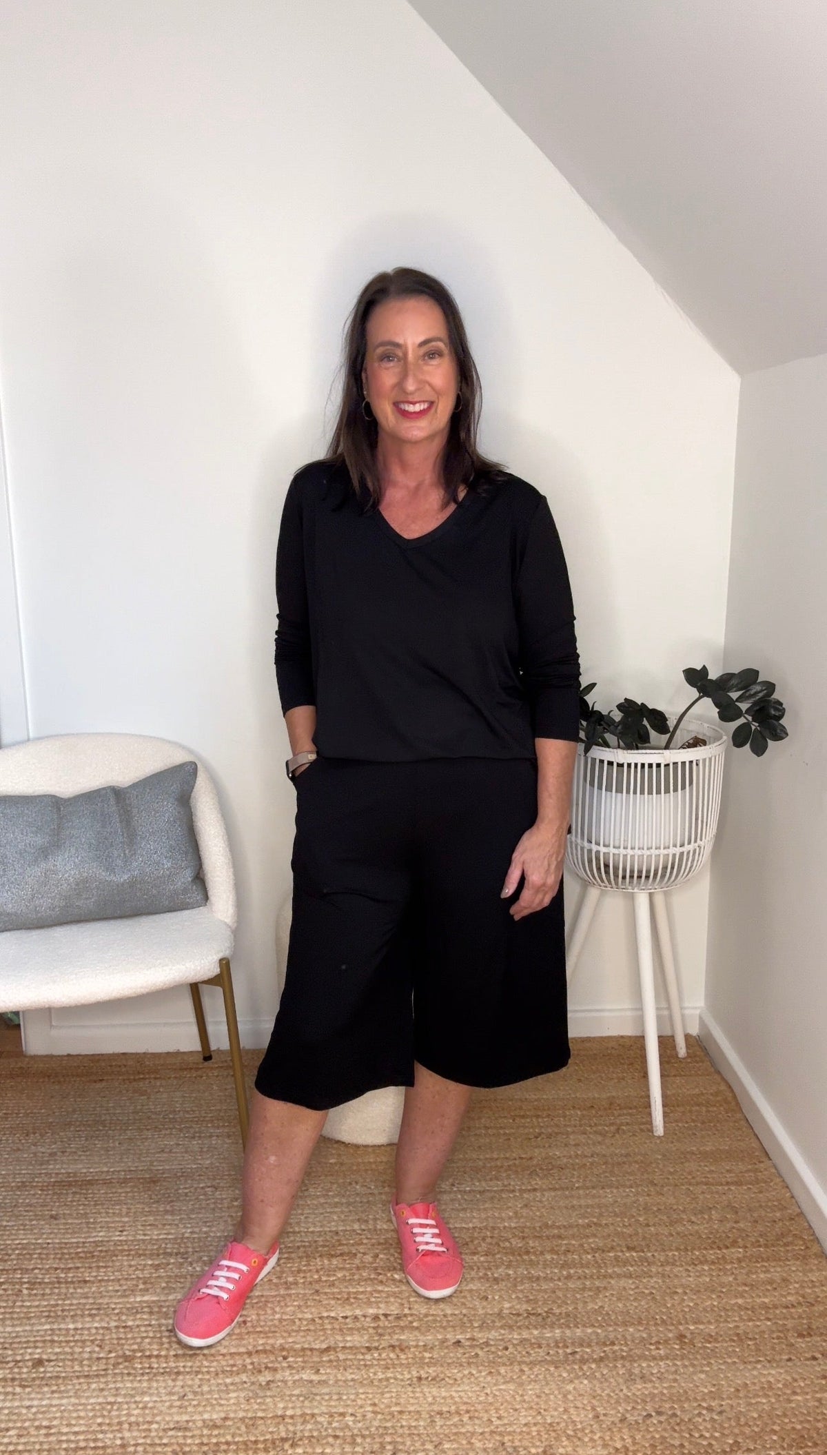 Lou Lou Bakar 3/4 Length Bamboo Culottes (Black)