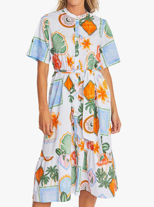 Image of Dresses. Productname: PINGPONG TAHITI BELT DRESS in Print colour by brand - Ping Pong