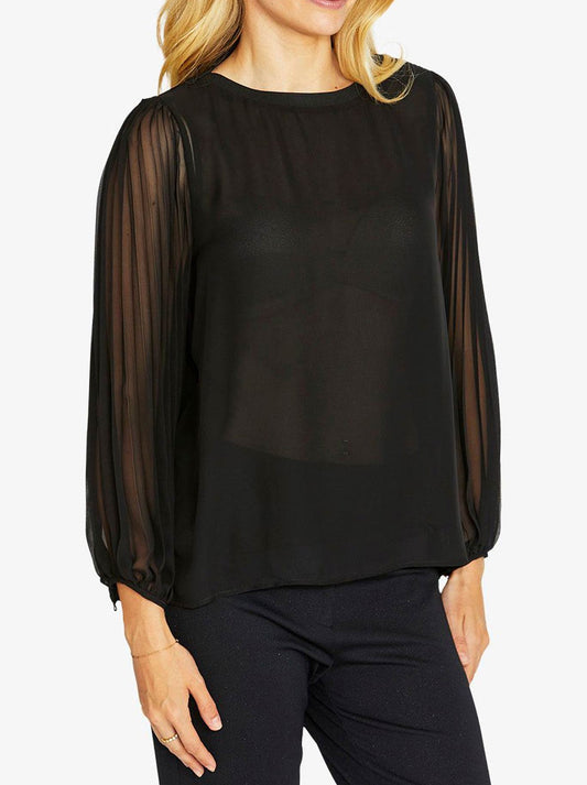 PINGPONG MATILDA PLEATED TOP (Black)