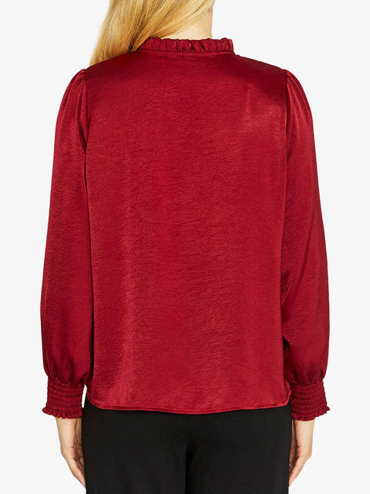 PINGPONG NEESE SHIRRED BLOUSE (Mulberry)