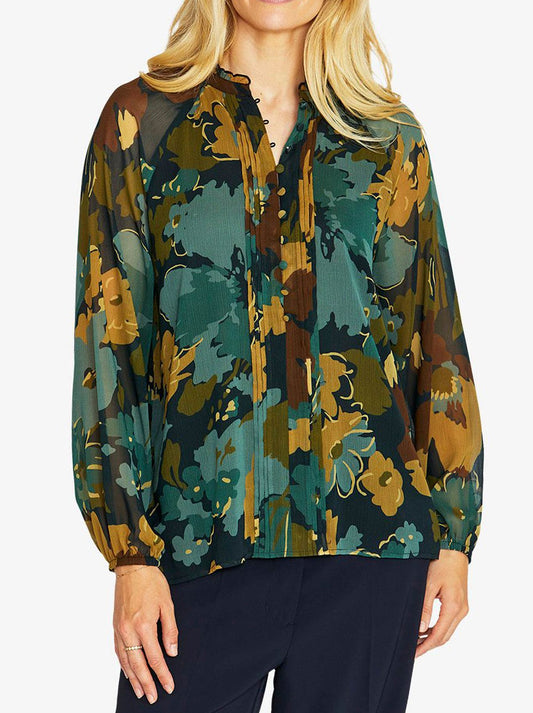 Image of Blouses. Product name - PINGPONG MIDNIGHT BOTANICA BLOUSE in Midnight colour by brand - Ping Pong