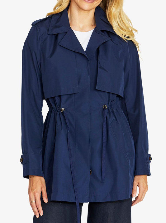 Image of Coats & Jackets. Product name - PINGPONG KENDRA CROP TRENCH in Navy colour by brand - Ping Pong