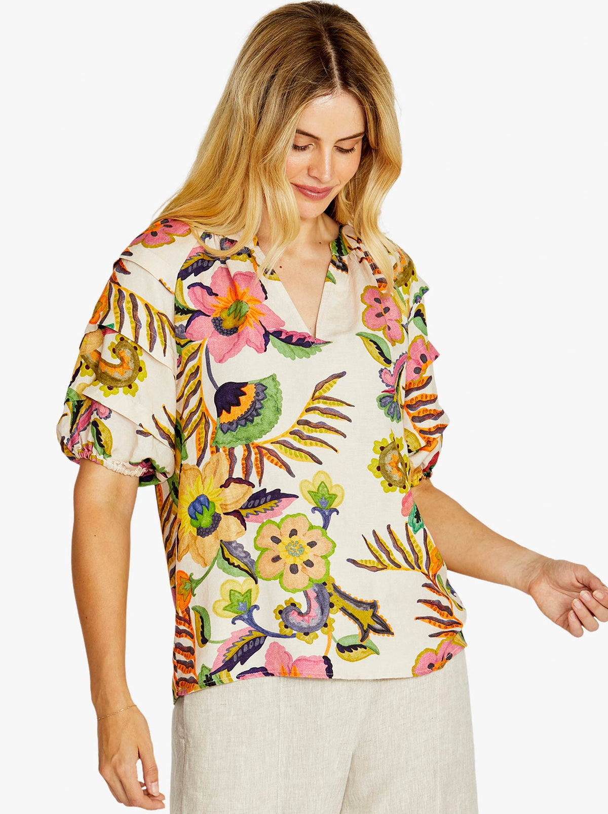PINGPONG AUDREY GATHER BLOUSE (Carnival)