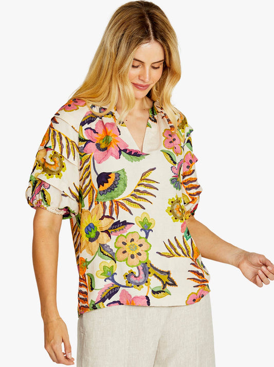 PINGPONG AUDREY GATHER BLOUSE (Carnival)