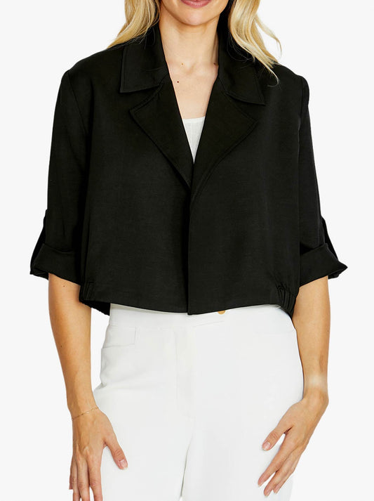 Image of Coats & Jackets. Product name - PINGPONG EMBA CROPPED JACKET in Black colour by brand - Ping Pong