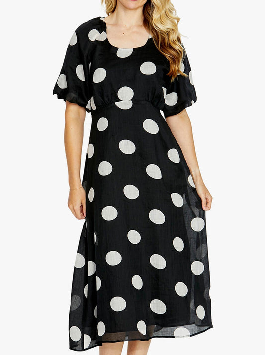 Image of Dresses. Product name - Pingpong Loula Spot Maxi Dress in Spot colour by brand - Ping Pong
