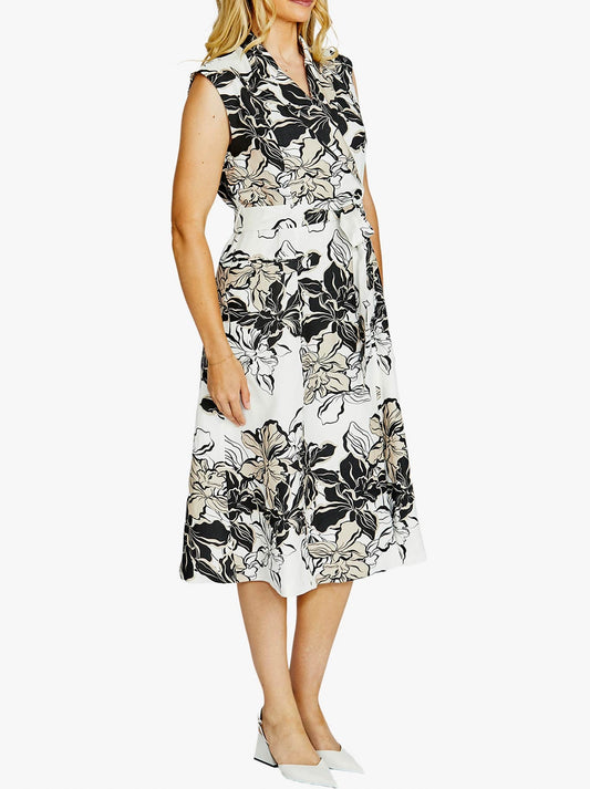 PINGPONG FLORAL SLEEVELESS SHIRT DRESS (Races Floral)