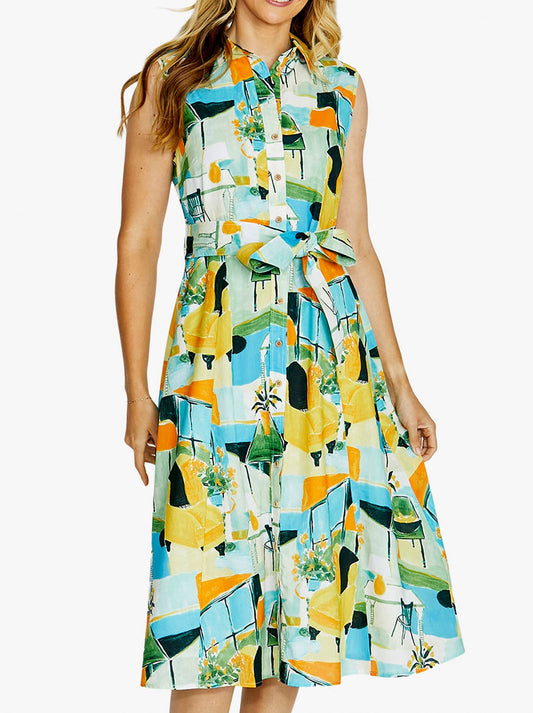 Image of Dresses. Product name - PINGPONG CHIARA SHIRT DRESS in Alfresco colour by brand - Ping Pong