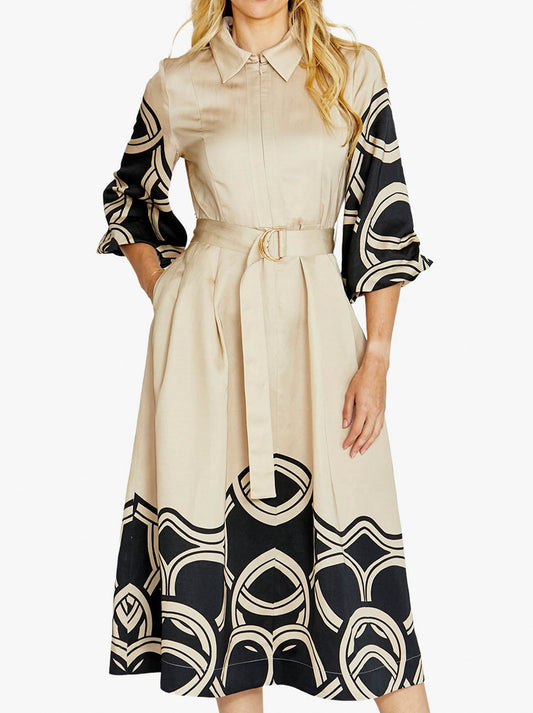 Image of Dresses. Product name - PINGPONG JASMINE SWIRL PRINT DRESS in Trinity colour by brand - Ping Pong
