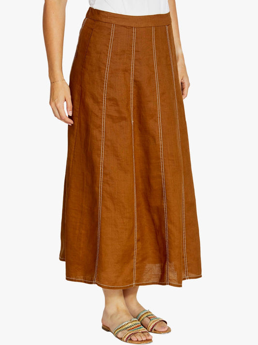 PINGPONG RITA CONTRAST PANEL SKIRT (Coffee/White)