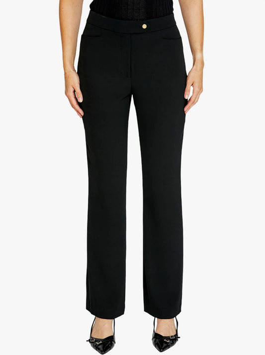 Image of a model wearing Pants. Product name - PINGPONG MANHATTAN TROUSER in Black colour by brand - Ping Pong