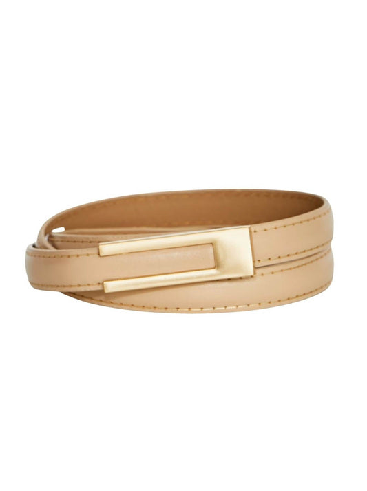 Image of Belts. Product name - PINGPONG ROMY THIN BELT in Beige colour by brand - Ping Pong