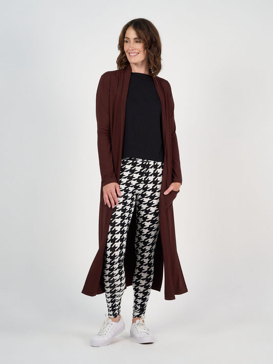 Lou Lou Bamboo Longline Pocket Cardigan (Burgundy)