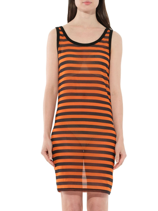 Image of a model wearing Dress. Productname: GIVENCHY Podium Sleeveless Dress in Black Orange colour by brand - GIVENCHY