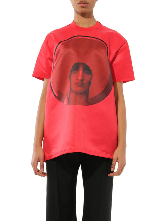 Image of a model wearing Tops. Productname: GIVENCHY Podium T-Shirt in Red colour by brand - GIVENCHY
