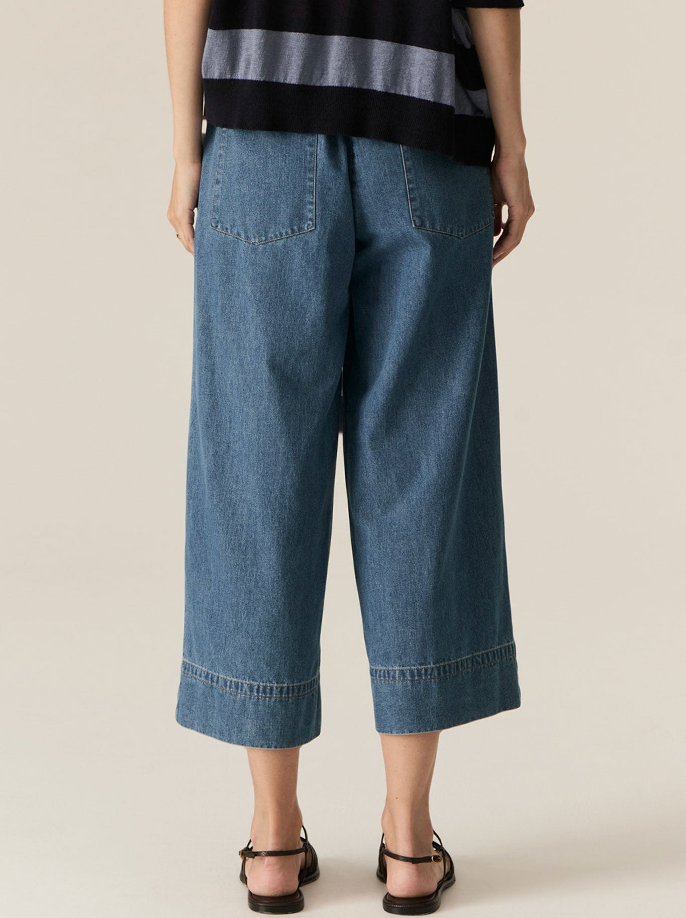 Pol Carsen Crop Denim Pant (Dark Wash)