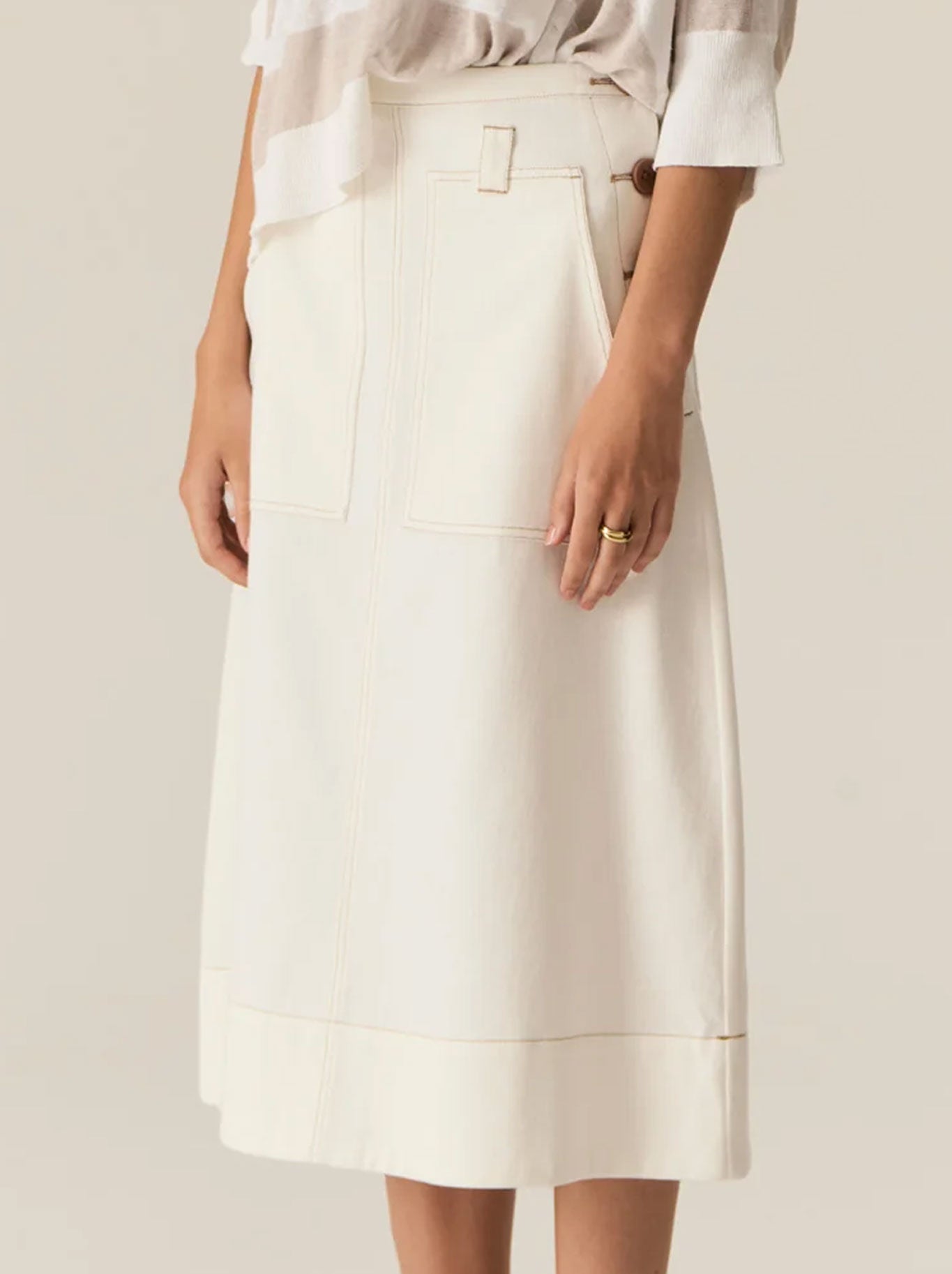 Pol Carsen Denim Skirt (Dark Denim)