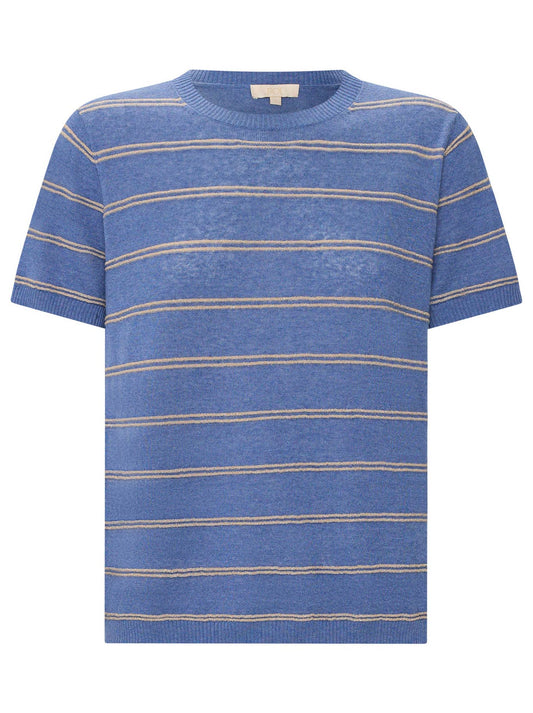 POL SABLE LUREX STRIPE TEE (Blue Gold)