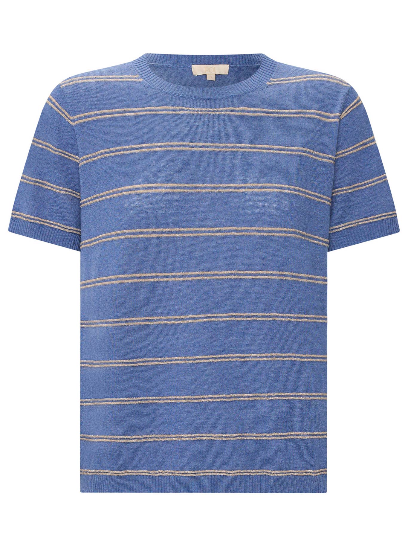 POL SABLE LUREX STRIPE TEE (Blue Gold)