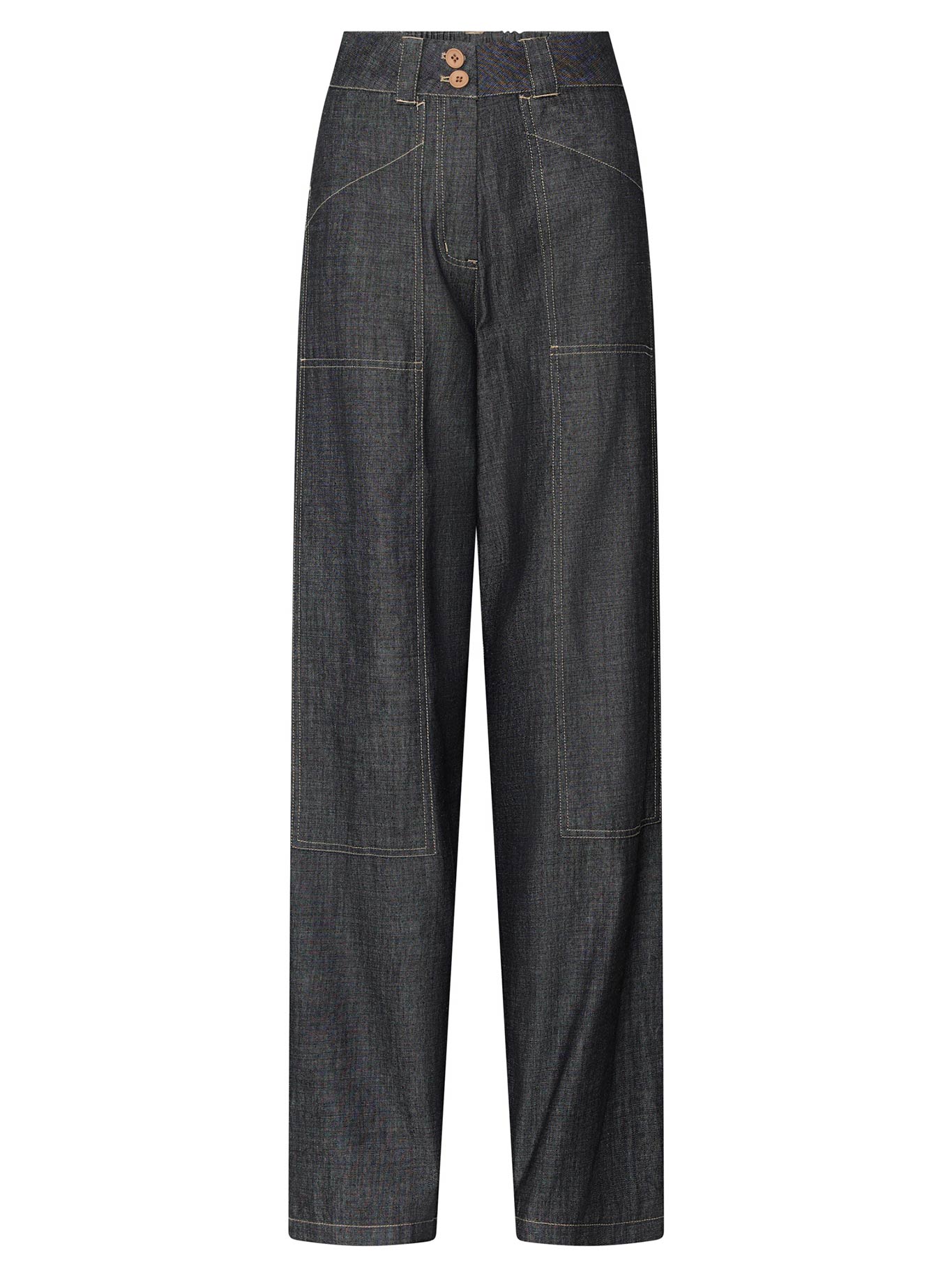 POL MUHLE DENIM BARREL PANT (Black)