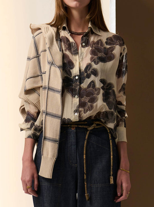 Image of Shirts. Productname: POL AMARA SILK SHIRT in Print colour by brand - Pol