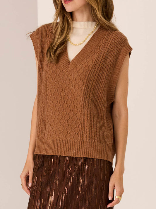 POL LOREN CABLE VEST (Toffee)