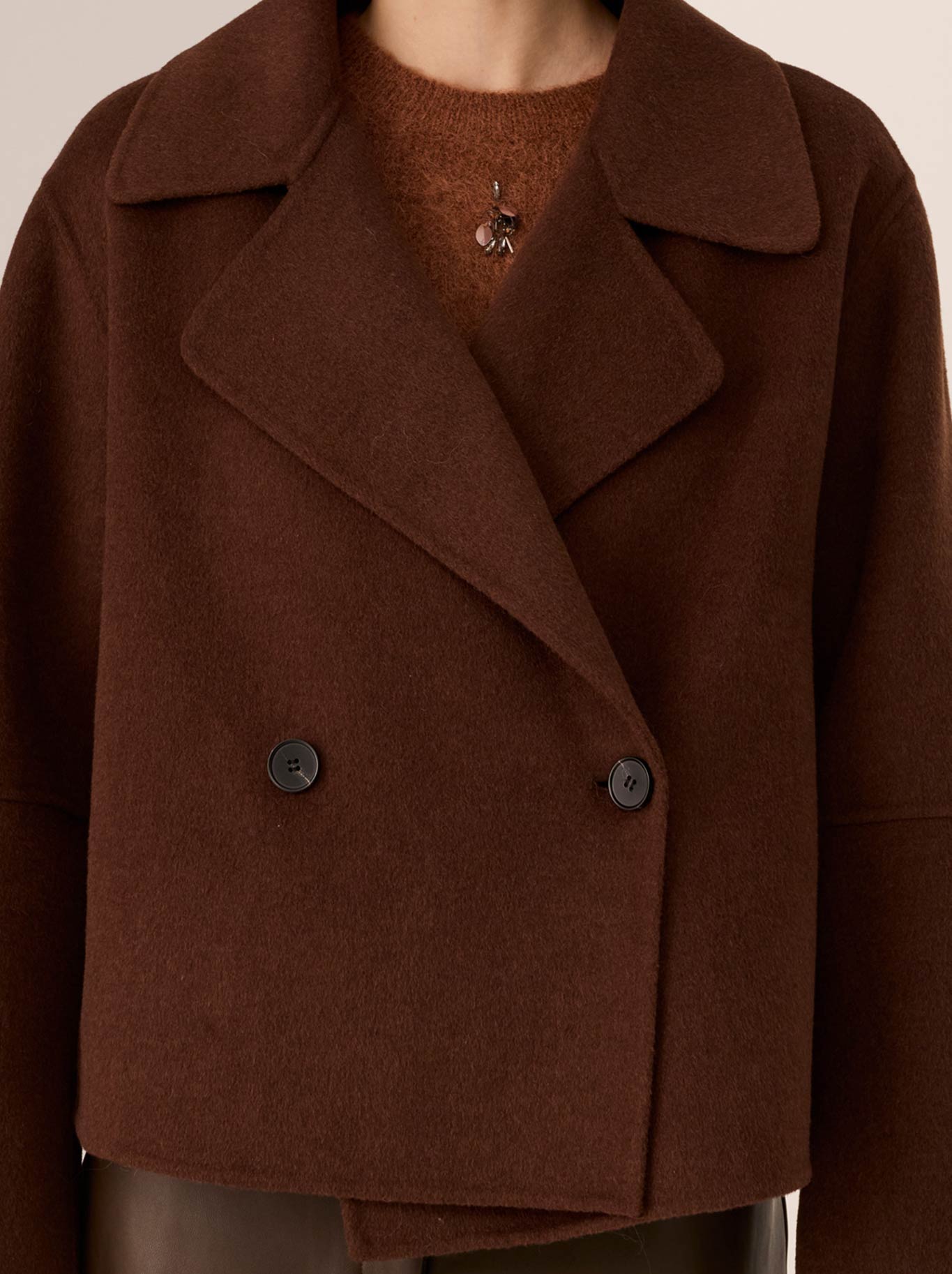 Pol Cohen Cropped Wool Coat (Camel)