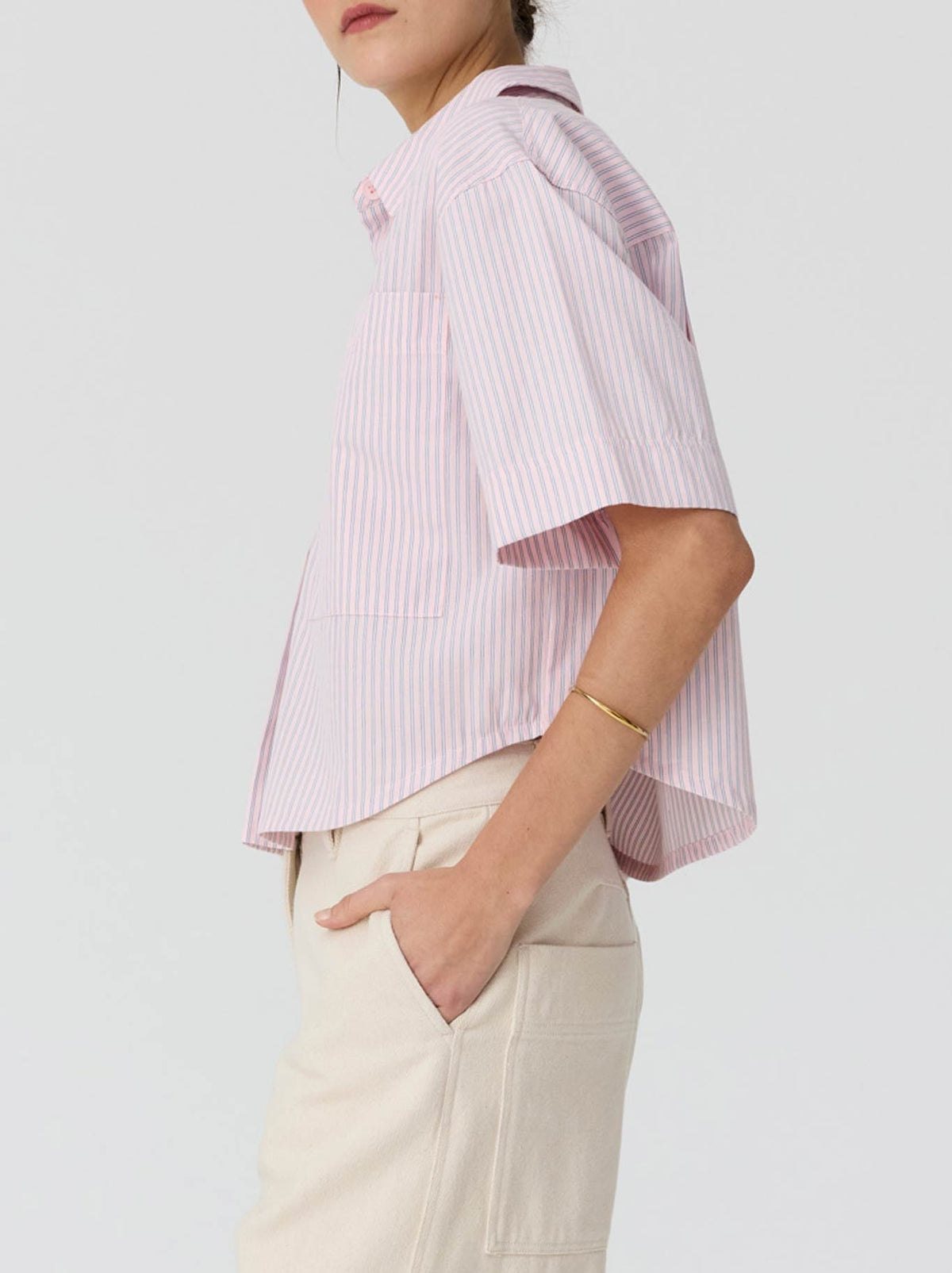 POL AUBIN CAMP SHIRT (Pink Stripe)