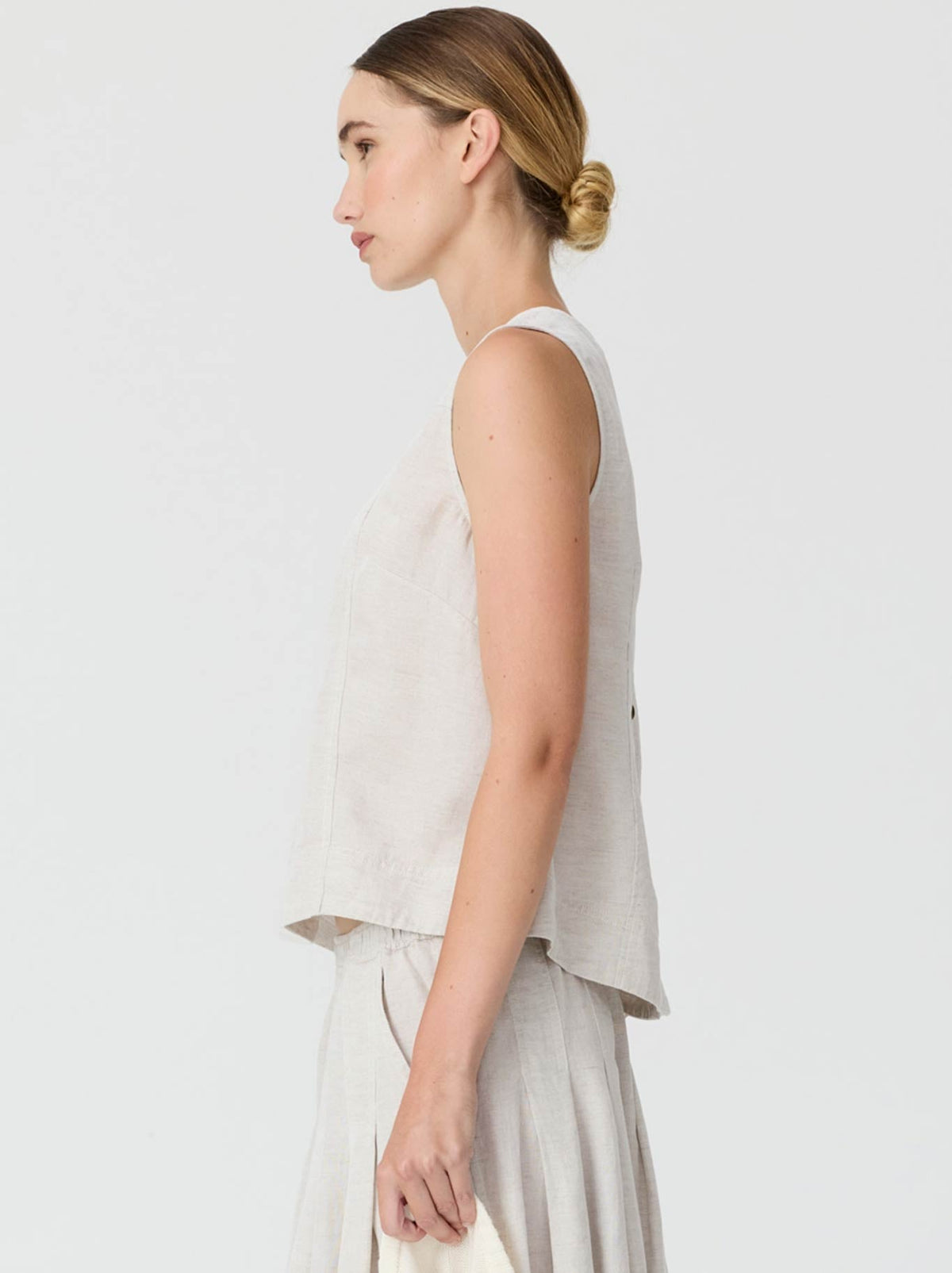 POL FRANKIE BUTTON TANK (Natural)